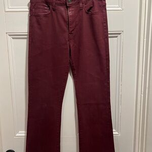 Hudson Women’s Burgundy Jeans.Blair high rise bootcut crop,